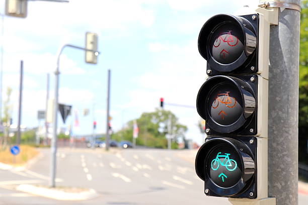 istock The specialized traffic signal features illuminated green fields with a bicycle icon. 2227263695