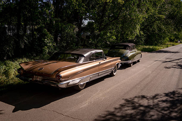 Iconic fin-tail American classic 1960 Buick Electra Convertible 225 (Deuce and a Quarter) in bronze color is parked on sunny street. May 25, 2025, Palic, Serbia