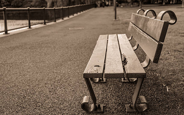 istock Park Bench in Sepia 2227270642