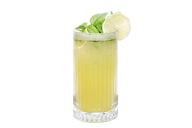 istock Lemonade in crystal glass on white background 2227278834