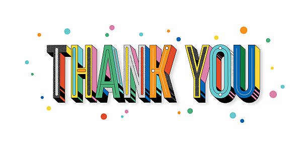 bildbanksillustrationer, clip art samt tecknat material och ikoner med thank you greeting retro y2k 3d typography design with abstract shapes and patterns on white background - tacksamhet