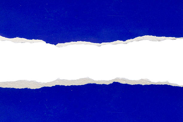 istock Blue ripped paper torn edges strips isolated on white background 2227297441