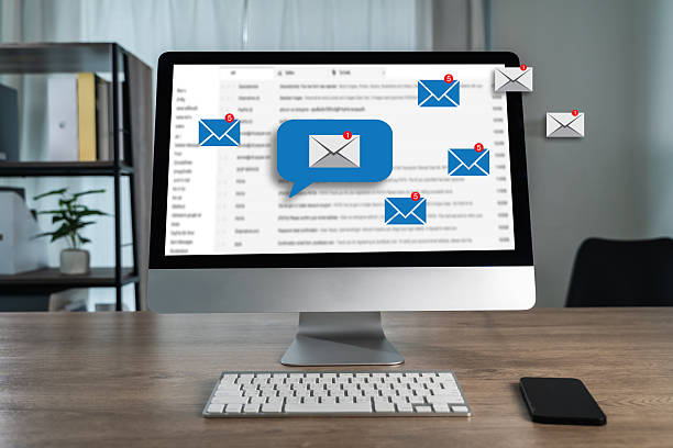 istock Mail Communication Connection message to mailing contacts phone Global Letters Concept 2227301068