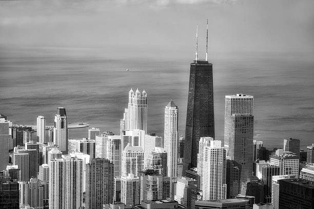 istock John Hancock Center and Lakefront High-Rises in Black and White 2227302397
