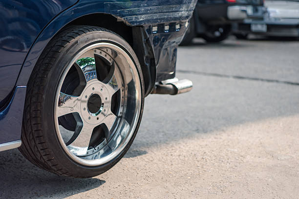 istock Checking car body work fiber bumper at car garage 2227303657
