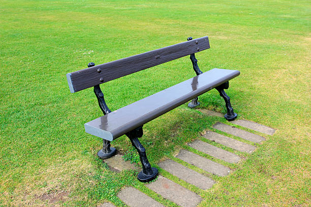 wooden seats in the park