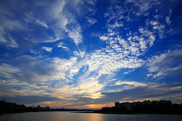 rivers natural scenery in the evening