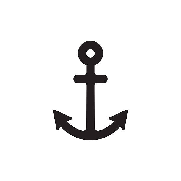 stockillustraties, clipart, cartoons en iconen met anchor icon, nautical maritime boat symbol, vector illustration - anker