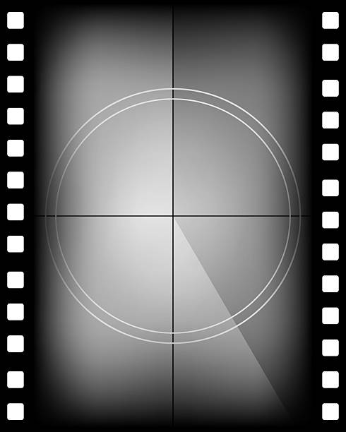 Single frame from 3x4 movie countdown with vintage filmstrip design and grunge effect. Ideal for old cinema intro, retro video cut, TV clip animation or classic film leader countdown. Vector illustration