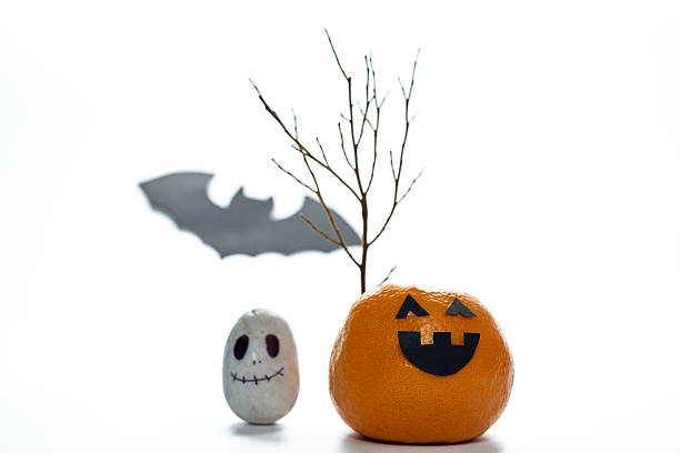 istock Halloween Minimal Setup with Orange and Bat 2227317675