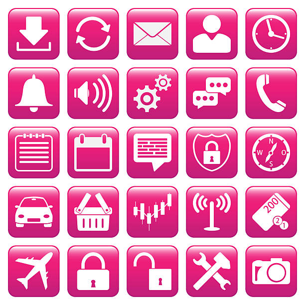 Set of Business Card icons. Name, phone, mobile, location, place, mail, fax web Contact us information communication illustration