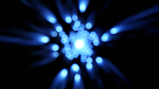 istock Electric Ice Blue Neon Streaks on Dark Moody Background 2227323700