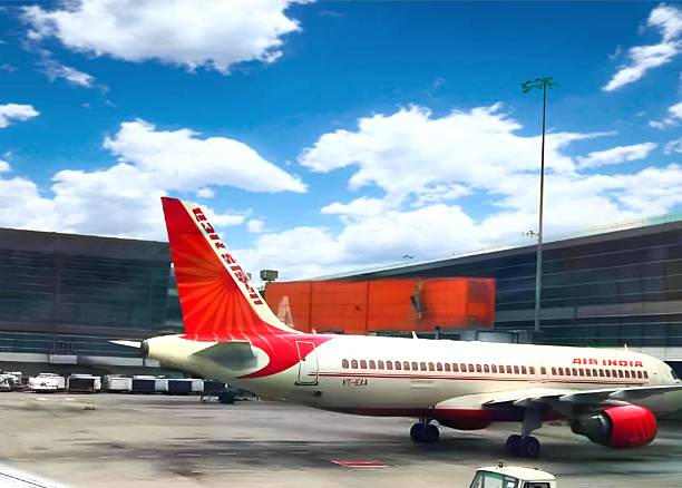 Delhi,India- July 28th,2025: Air India Airbus ready to take off at Delhi Airport.