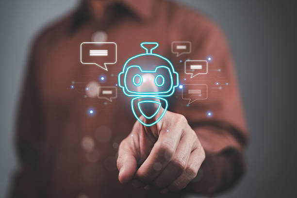 istock Using AI chat in search and giving to help in business has technology, to create computer concepts with robots as new digital software 2227324156