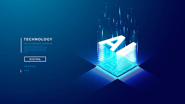 istock AI chip. Isometric AI icon hologram over digital nano semiconductor. 2227324688