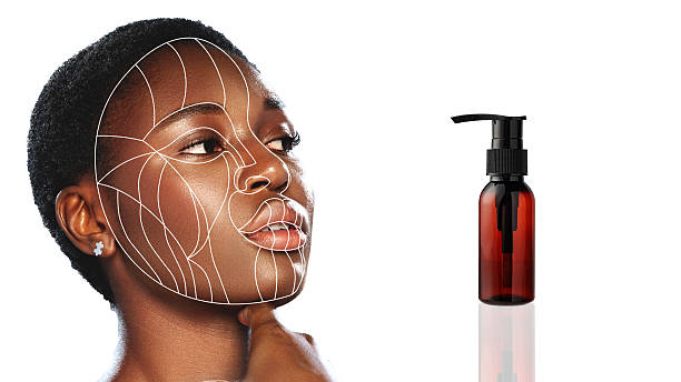 istock Skincare routine featuring a model applying facial care product in a modern setting 2227326166