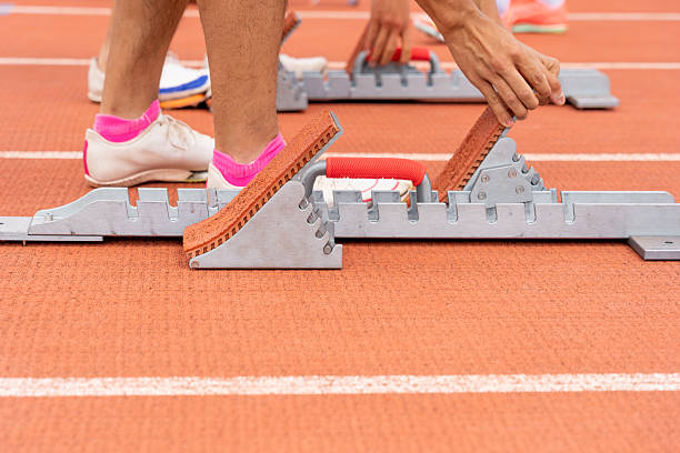 Athlete  running on the race track