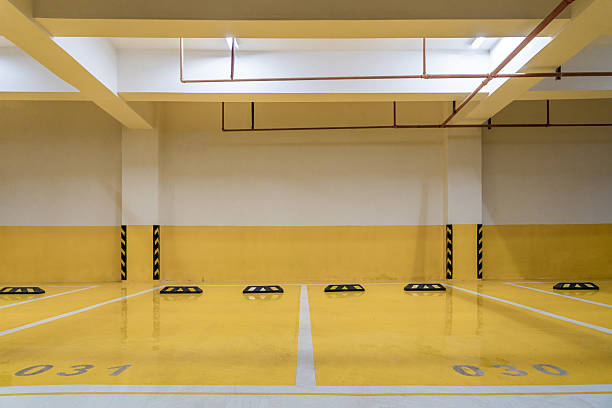 istock Empty parking lot in an underground garage 2227331176