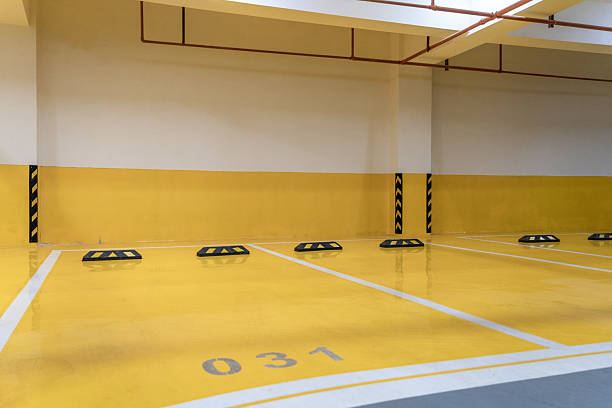 istock Empty parking lot in an underground garage 2227331208