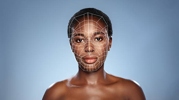 istock 3D facial model showcasing wireframe structure, highlighting features and form for digital design 2227331562