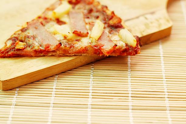 pizza on a wooden board
