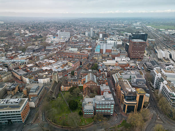 istock Aerial shot over Reading Centre UK 2227335869