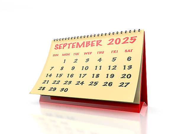 Blurred calendar on wood table in planning concept.