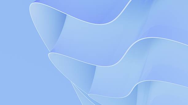 istock Abstract wavy curved 3d render. Violet soft layers of plastic with lines, folds, ruffles. Modern wallpaper, texture pattern. 2227338932