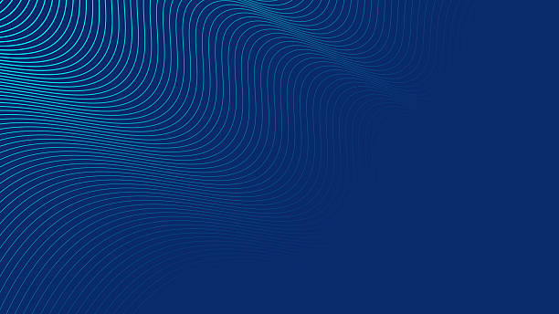 blue abstract wave lines technology background with mesh gradient glowing curve lines pattern. - tek sıra stock illustrations