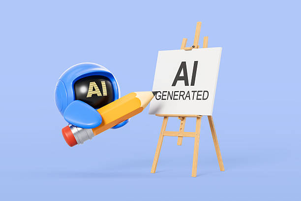 Humanoid AI robot drawing 