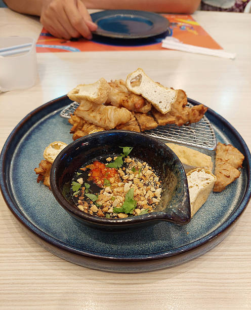 istock Fried Tofu, Fried Taro, and Turnip Cake Platter 2227344717