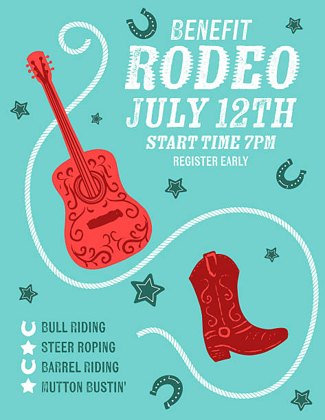 Cowboy poster with text in flat colors make it easy to edit. Comes with a high resolution jpeg. Could make a fun invitation template.