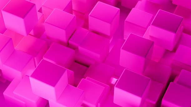 istock Abstract 3d render, pink geometric background design with plastic cubes shapes 2227371284