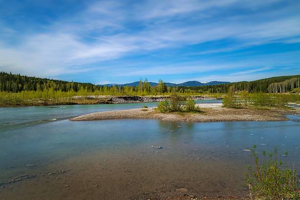 istock Long Exposure Of Mountains By The Elbow River 2227375758