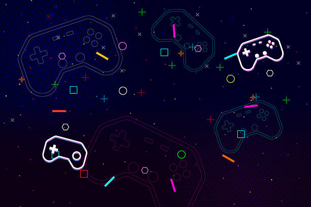 istock Abstract game background with blue pink light. Suit for esport and gaming competition. 2227377182