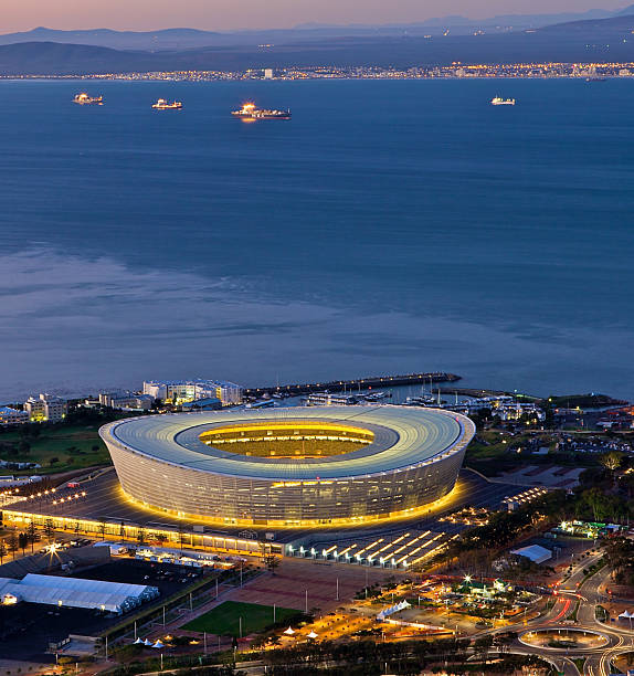 Cape Town Stadium Illuminated at Dusk - South Africa