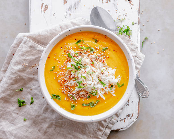 Carrot cream soup with rice