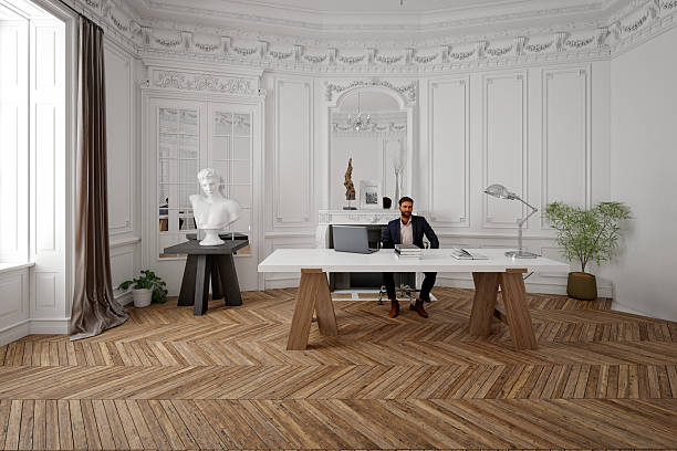 istock 3D Render of Modern Home Office Interior Workspace 2227382861