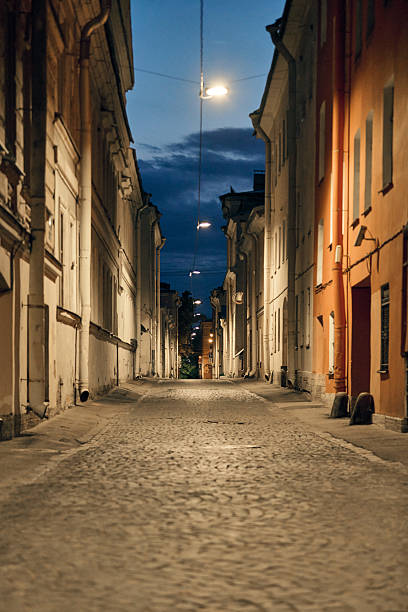 istock Cobblestone serenity on Repina street at dusk 2227383202