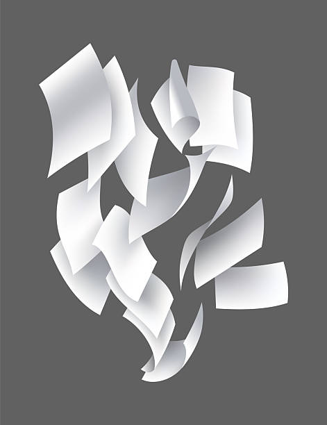 istock Falling paper sheets. Set of flying curved leaves of paper. Vector loose soar of notes with curled edges. Fly scattered notes, empty chaotic paperwork 2227385729