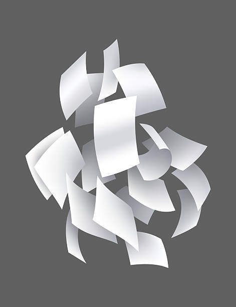 istock Falling paper sheets. Set of flying curved leaves of paper. Vector loose soar of notes with curled edges. Fly scattered notes, empty chaotic paperwork 2227389082