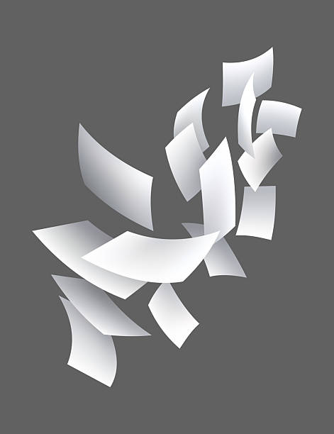 istock Falling paper sheets. Set of flying curved leaves of paper. Vector loose soar of notes with curled edges. Fly scattered notes, empty chaotic paperwork 2227389231