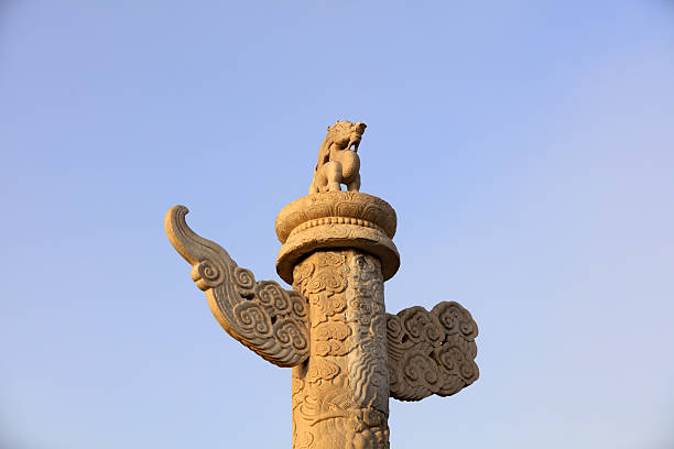 Ornamental column in Tiananmen Square, Beijing, China