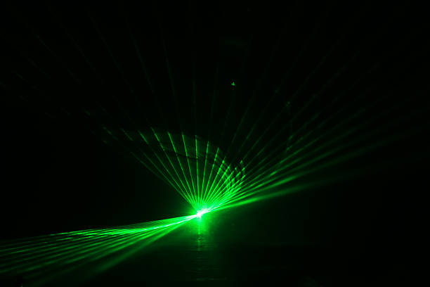 istock Green laser in black background 2227389501