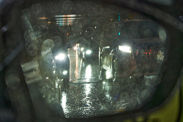 istock A scene of heavy rain and night light. 2227389720