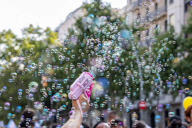 istock Bubbles fill the air during a joyful pride celebration party 2227395198
