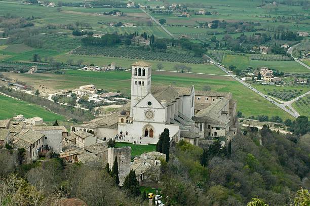 istock Village church under the castle 2227397671