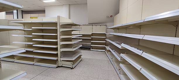 istock Empty shelves in an old department store that had closed down. 2227410719
