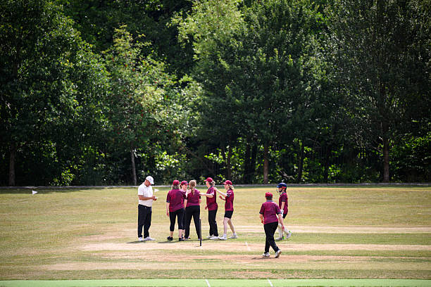 Teammates celebrate as umpire checks his notes