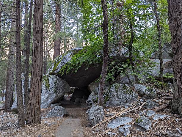 Boulders bigger than people are a common site on the hiking trails and back country routes in Yosemite National Park, California.